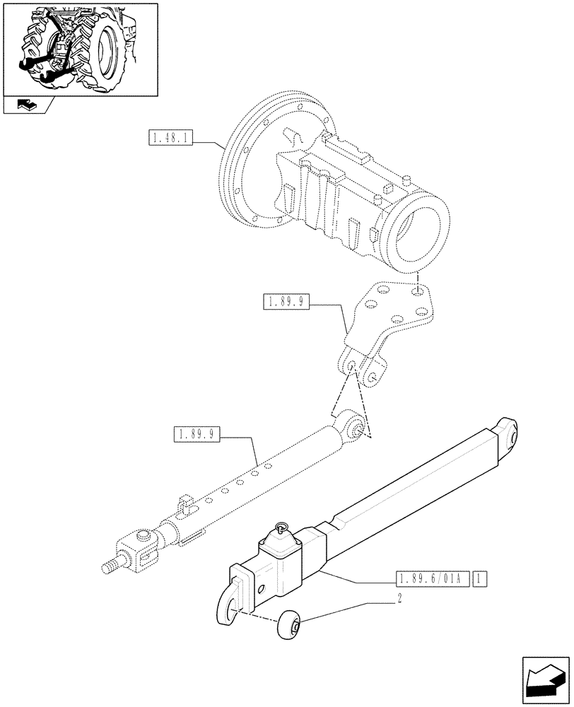 Схема запчастей Case IH FARMALL 95C - (1.89.6/01) - IMPLEMENT CARRIER WITH FLEXIBLE LINK ENDS (VAR.330953) (09) - IMPLEMENT LIFT