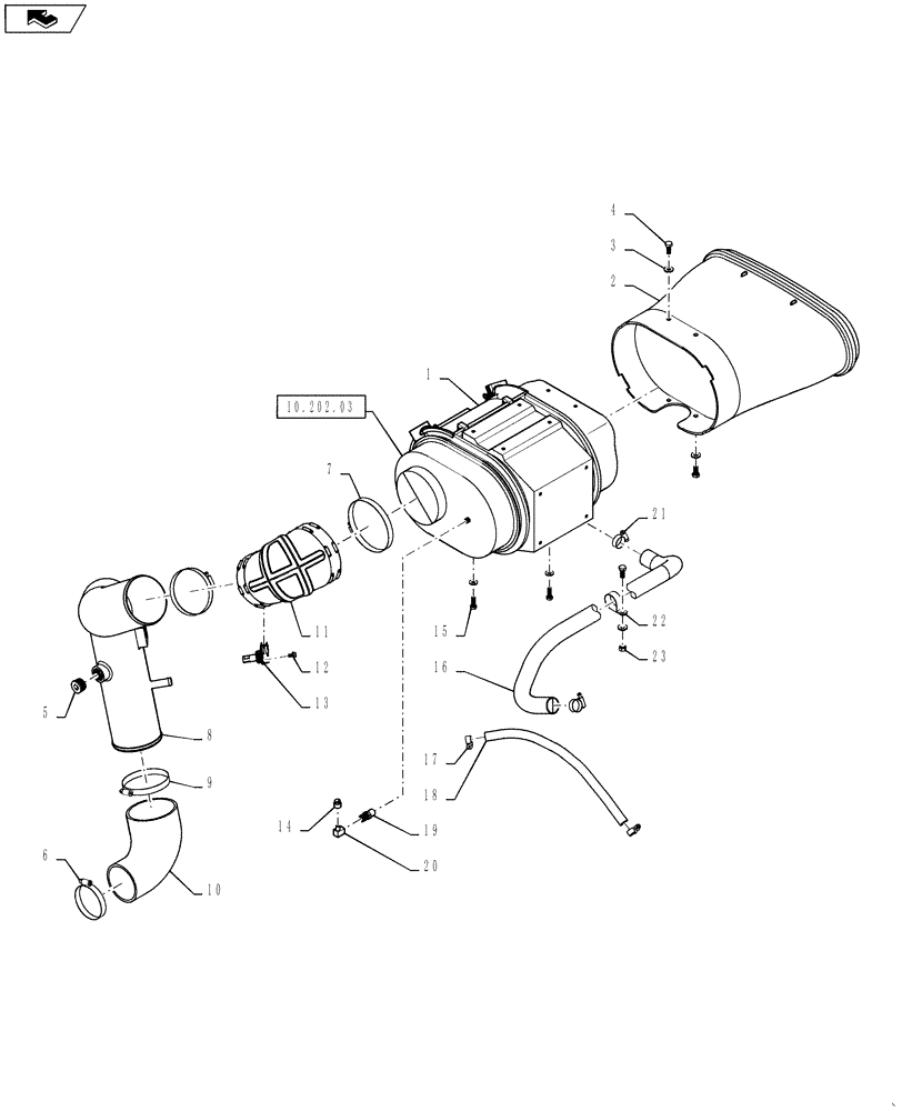 Схема запчастей Case IH 4430 - (10.202.02) - AIR INTAKE (10) - ENGINE