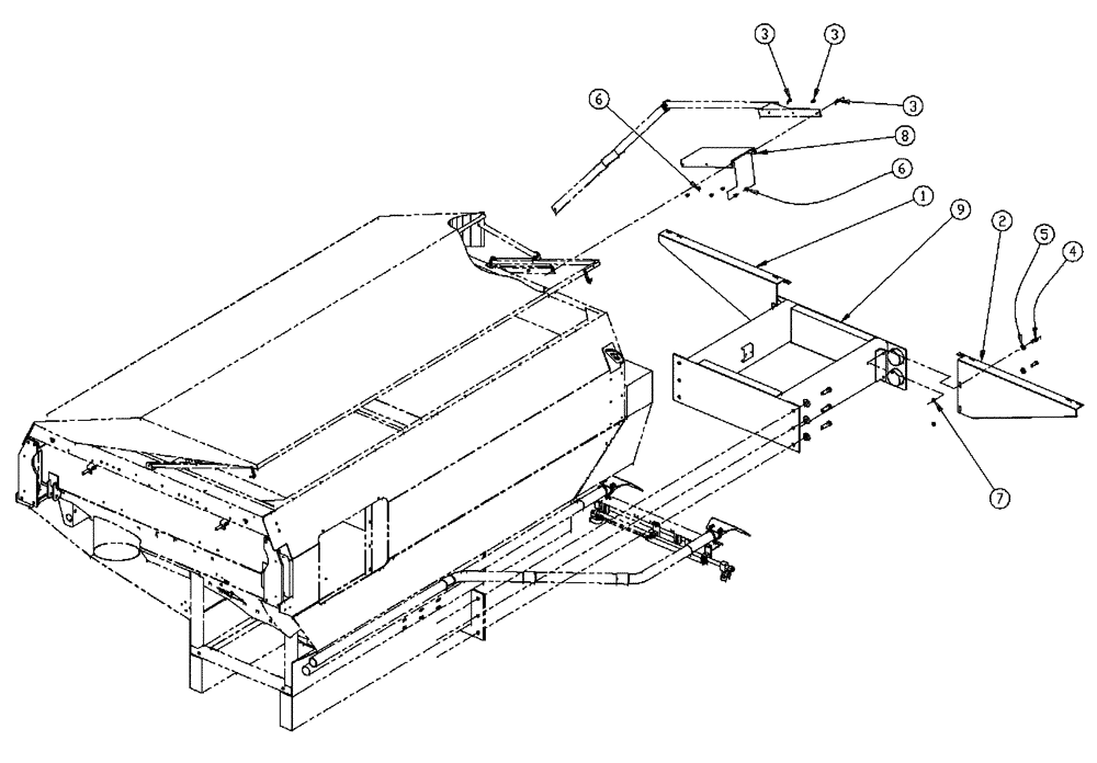 Схема запчастей Case IH 437 - (05-002) - EXTENSION GRP, 3 MID, WET Extensions & Mount Group