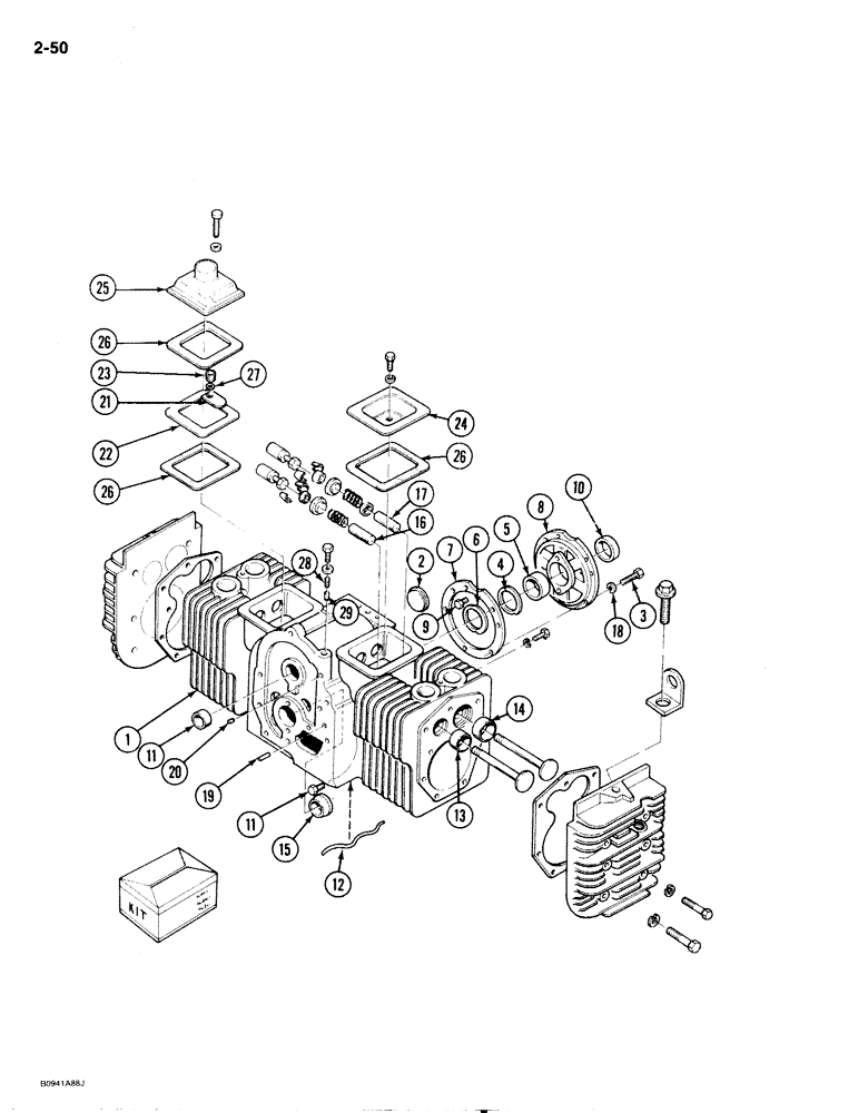 Схема запчастей Case IH 1818 - (2-050) - CYLINDER BLOCK, GASOLINE MODELS (02) - ENGINE