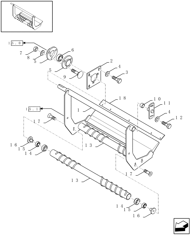 Схема запчастей Case IH RBX341 - (15.09[01]) - DUCKBILL (15) - KNOTTER /WRAPPER