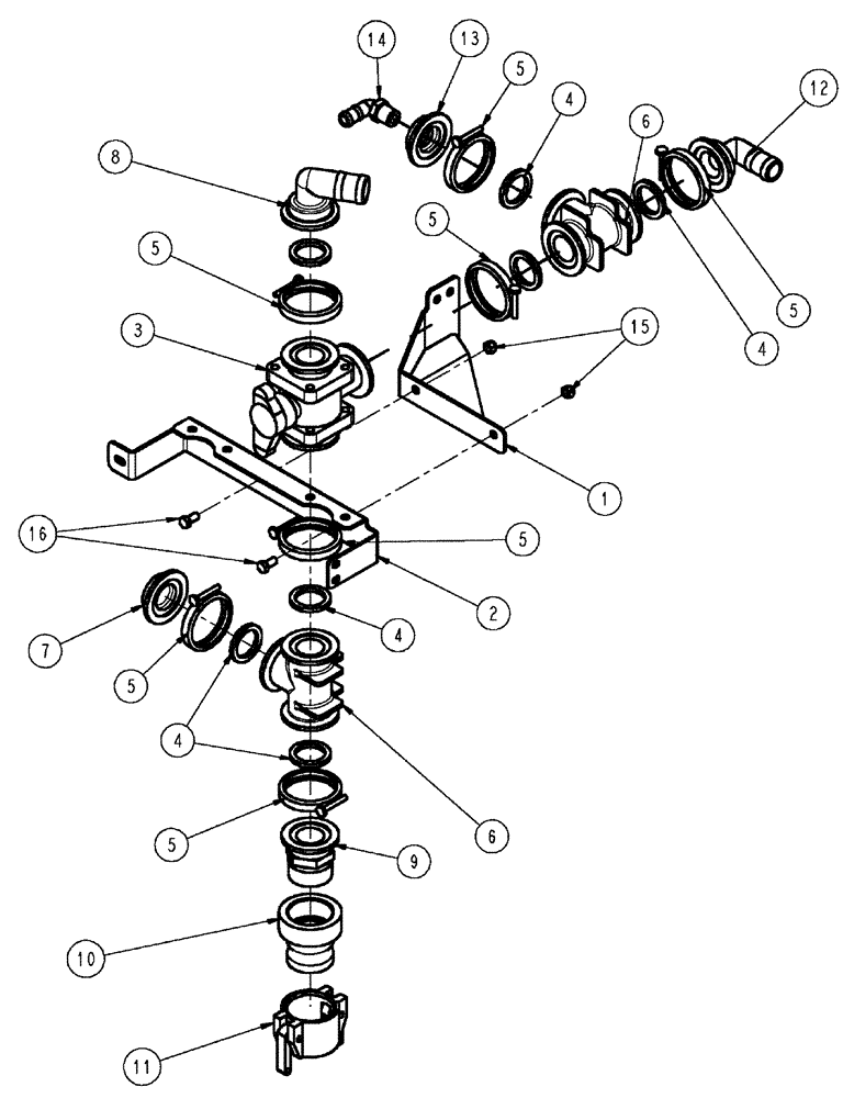 Схема запчастей Case IH SPX3200 - (09-002) - FILL GROUP, 2" RINSE Liquid Plumbing