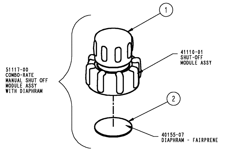 Схема запчастей Case IH SPX3200 - (09-051) - MODULE, SHUTOFF W/DIAPHRAM Liquid Plumbing