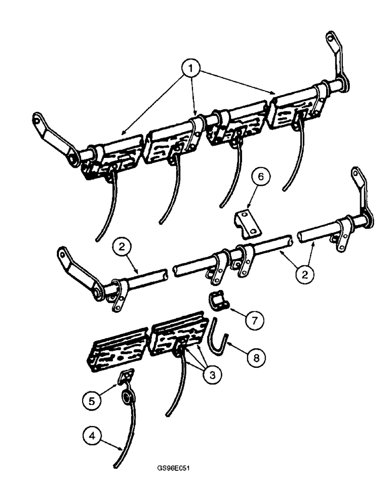 Схема запчастей Case IH INTERNATIONAL - (3-46) - PICK-UP REEL, BATSHAFT AND BAT, 10.5, 12.5, 14.5 AND 16.5 FOOT HEADERS (13) - REEL