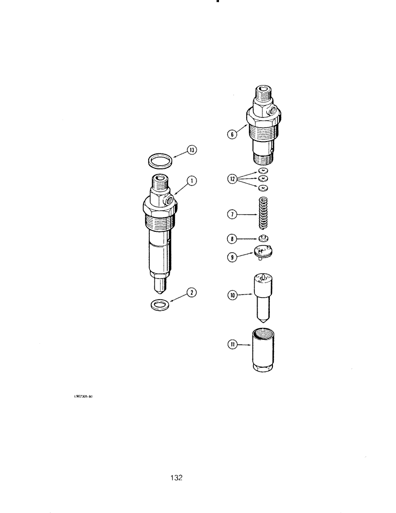 Схема запчастей Case IH 6590TA - (132) - FUEL INJECTION NOZZLE, 6TA-590 ENGINE 