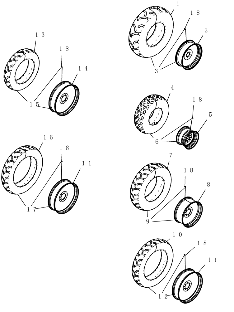 Схема запчастей Case IH SRX160 - (D.50.C[02]) - WHEEL - ASSEMBLY, CART SINGLE TIRE AND RIM D - Travel