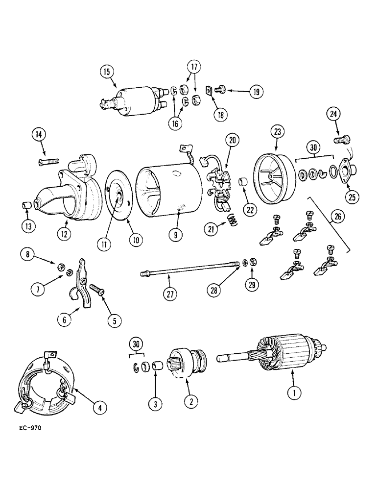 Схема запчастей Case IH 248 - (4-258) - STARTER MOTOR - "BOSCH" (04) - ELECTRICAL SYSTEMS