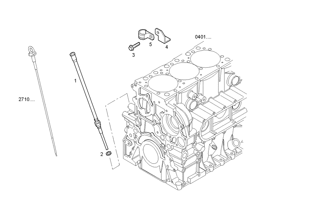 Схема запчастей Case IH F2CE9684M E008 - (2712.026) - OIL DIPSTICK PIPE 