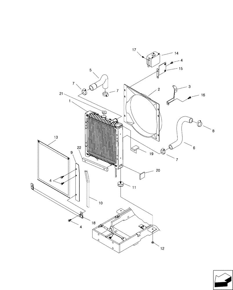 Схема запчастей Case IH FARMALL 35B - (10.406.01) - RADIATOR (10) - ENGINE