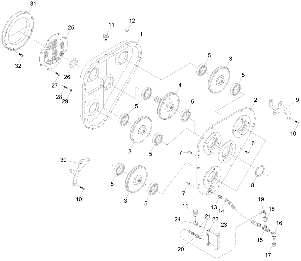 Схема запчастей Case IH A7700 - (C06.02[01]) - Gearbox {DS11/M11/QSM11} VICKERS (03) - POWER TRAIN