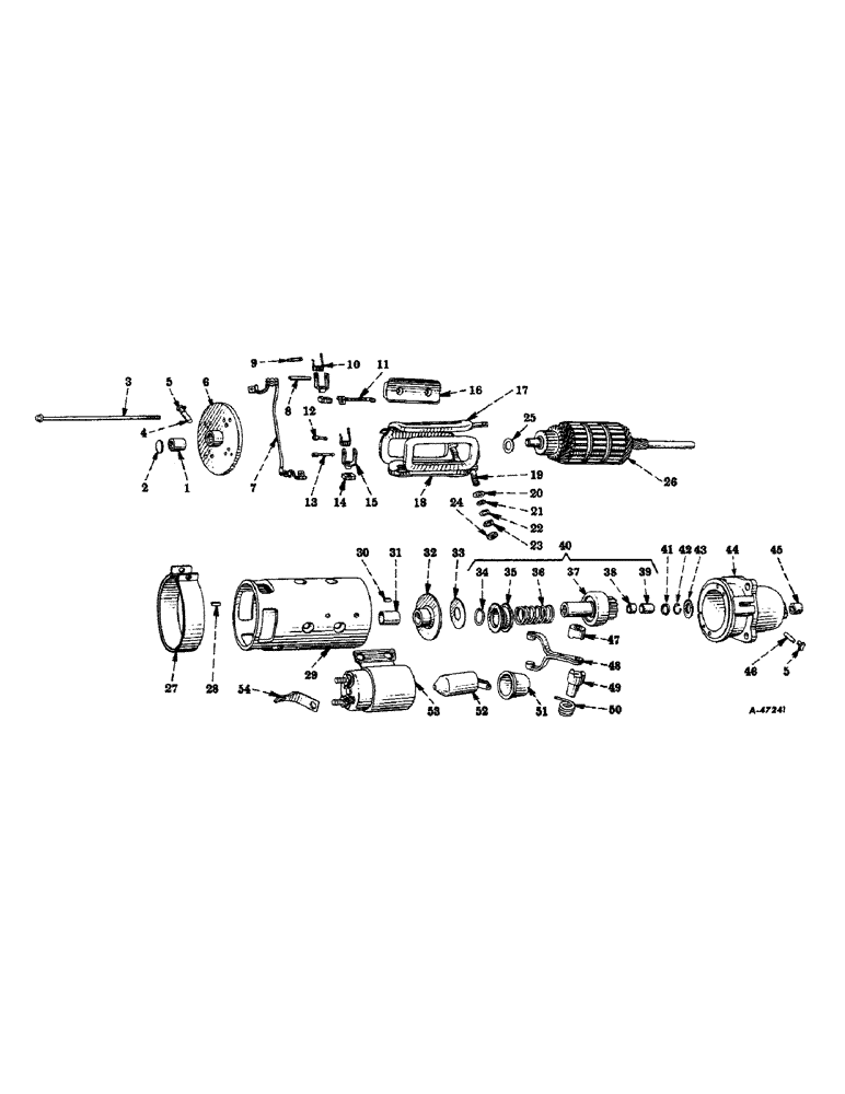 Схема запчастей Case IH 400-SERIES - (126) - ELECTRICAL SYSTEM, CARBURETED ENGINE, CRANKING MOTOR, DELCO-REMY, 12 VOLT (06) - ELECTRICAL SYSTEMS