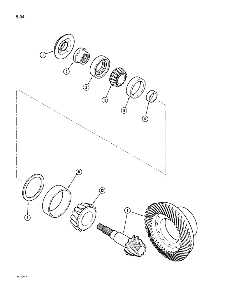 Схема запчастей Case IH 395 - (5-034) - MECHANICAL FRONT DRIVE "ZF", DRIVE ASSEMBLY (05) - STEERING