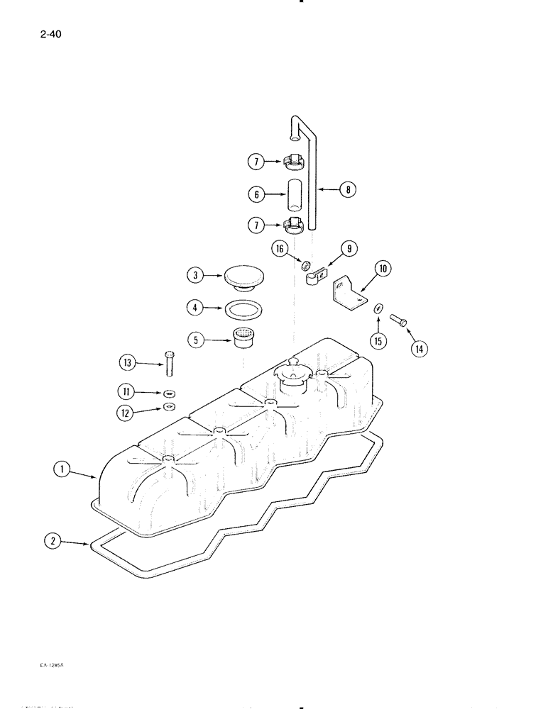 Схема запчастей Case IH 595 - (2-40) - VALVE HOUSING COVER (02) - ENGINE