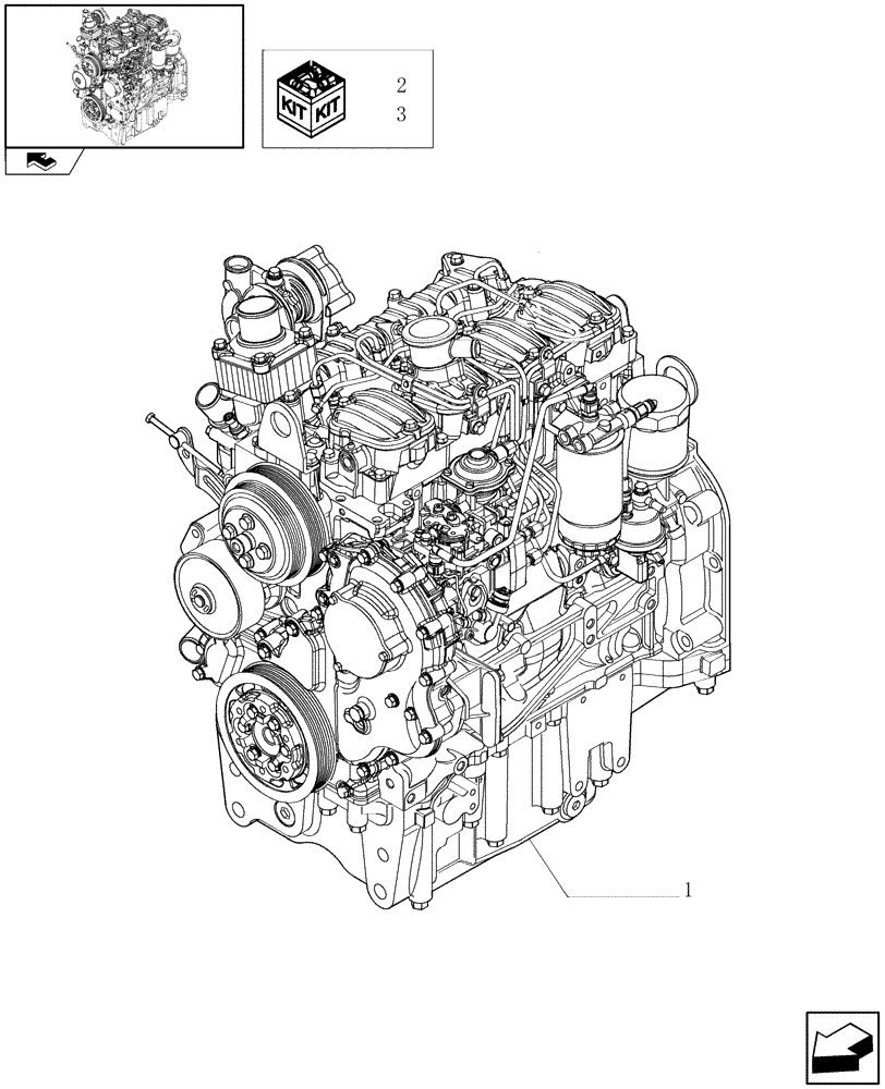 Схема запчастей Case IH FARMALL 75N - (0.02.1/01) - ENGINE ASSY (01) - ENGINE