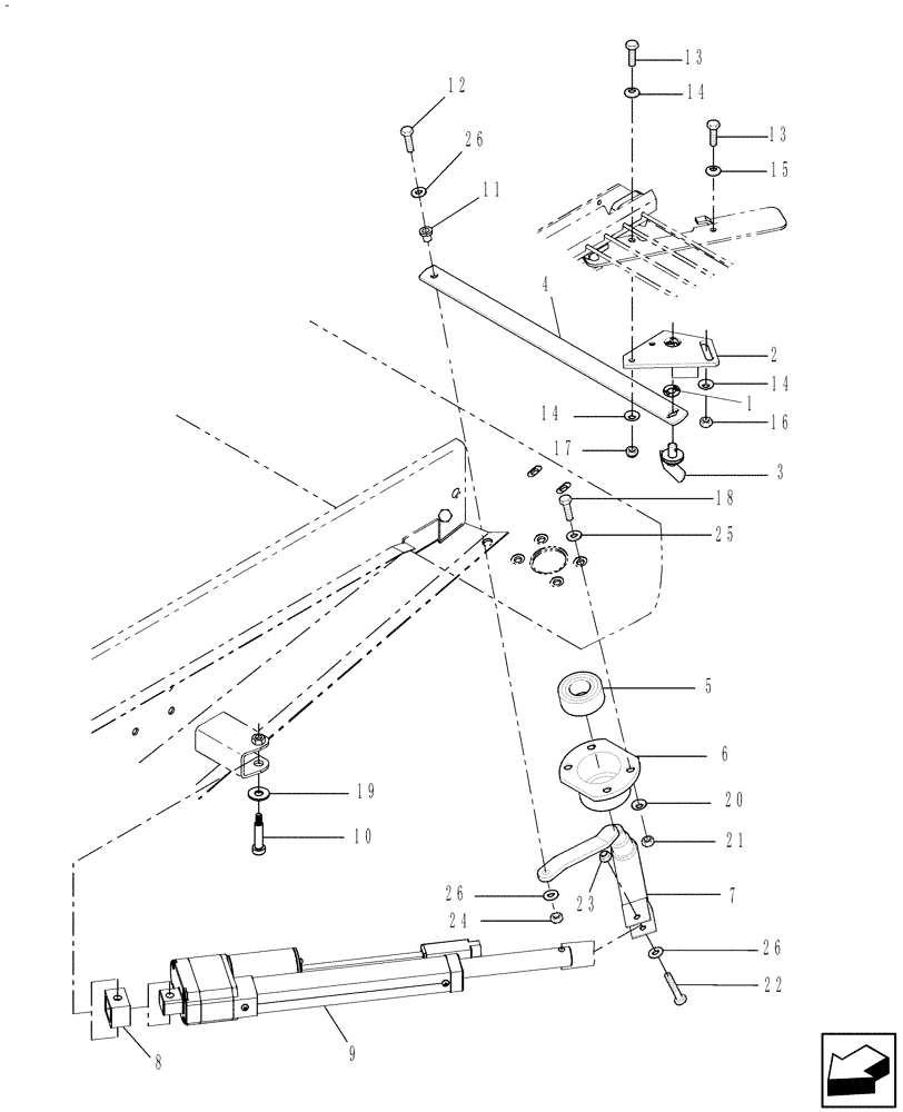 Схема запчастей Case IH 7120 - (74.118.04[02]) - REMOTE LOWER SIEVE, ADJUSTMENT, 7120 ONLY (74) - CLEANING