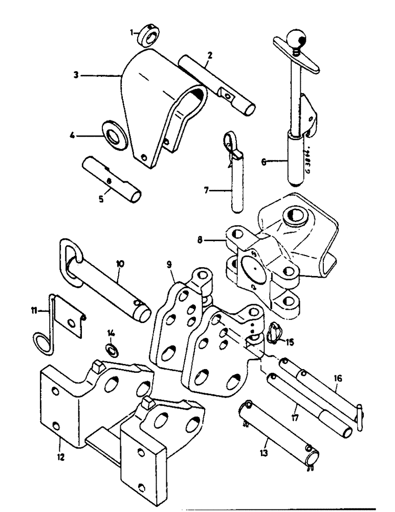 Схема запчастей Case IH 553 - (314) - HEIGHT ADJUSTABLE TRAILER HITCH (09) - CHASSIS