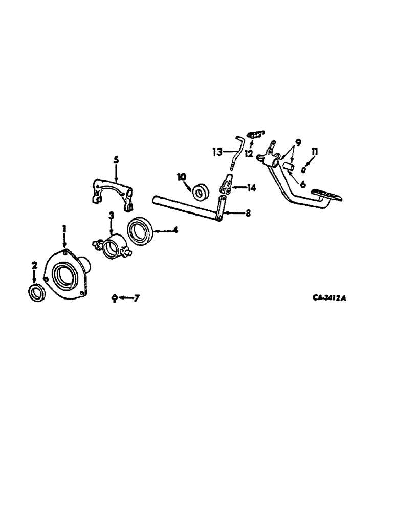 Схема запчастей Case IH 674 - (07-14) - DRIVE TRAIN, CLUTCH CONTROLS (04) - Drive Train