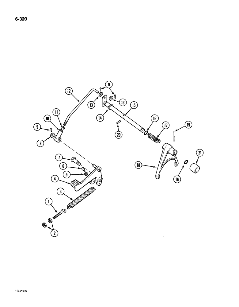 Схема запчастей Case IH 585 - (6-320) - DIFFERENTIAL LOCK, WITHOUT CAB (06) - POWER TRAIN