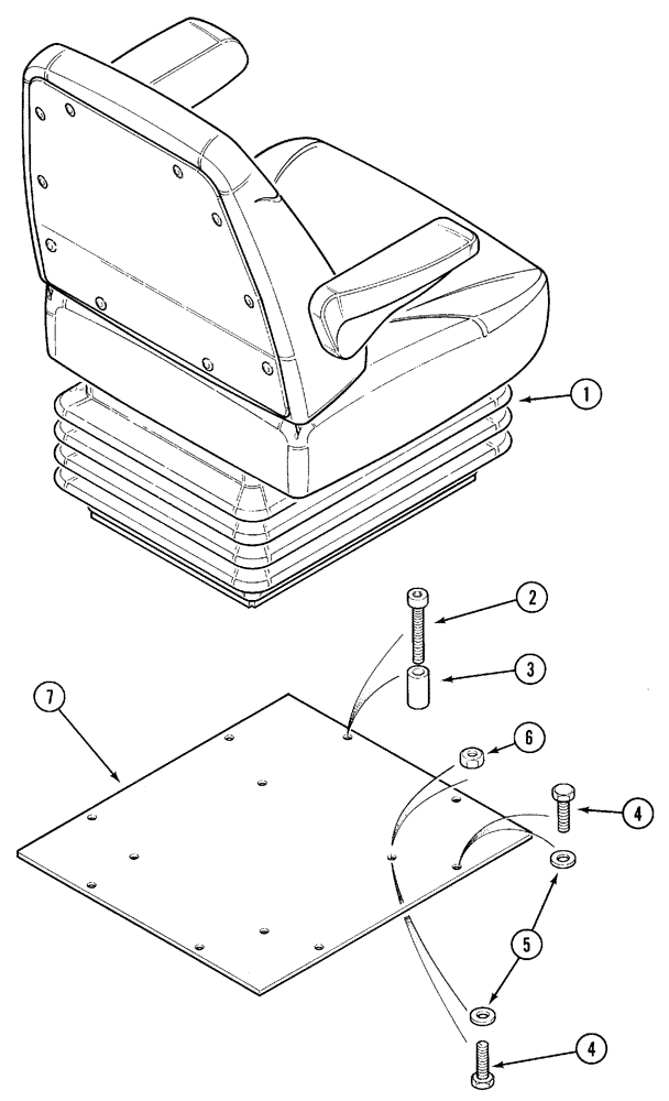 Схема запчастей Case IH 5130 - (9-134) - SEAT MOUNTING (09) - CHASSIS/ATTACHMENTS