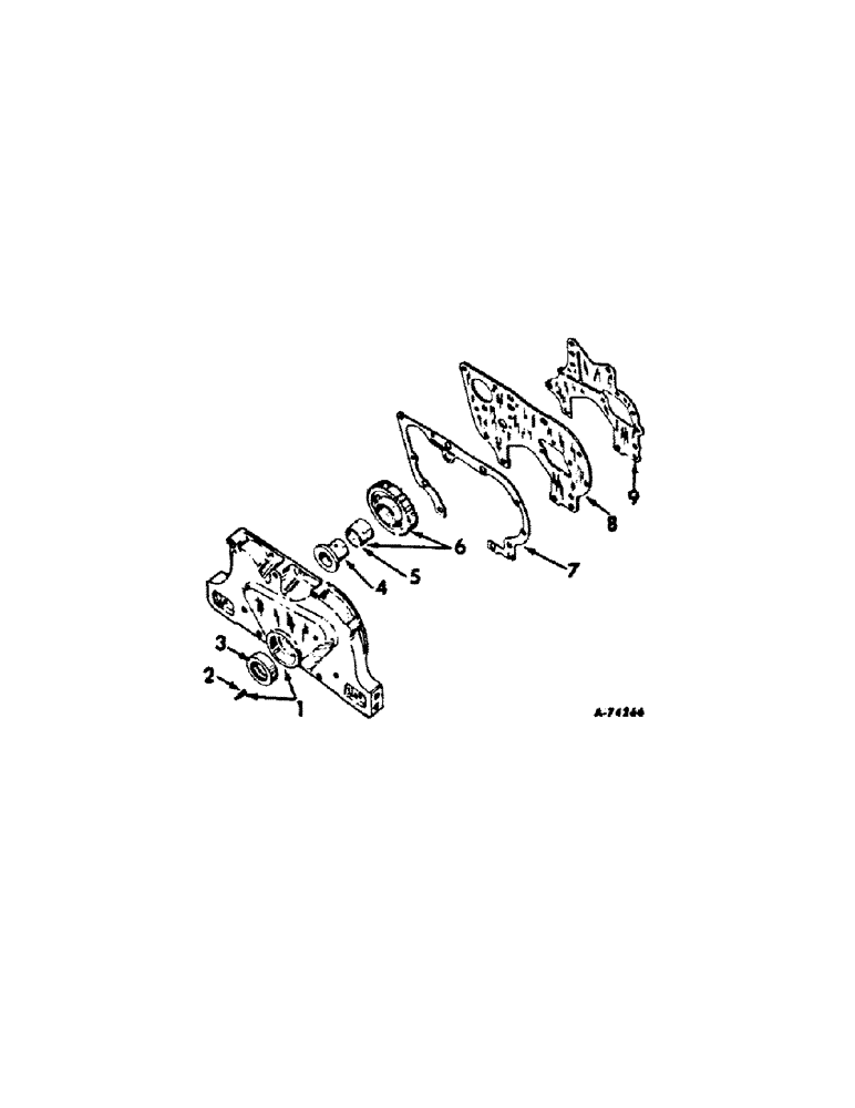 Схема запчастей Case IH C-200 - (G-12) - CRANKCASE FRONT COVER AND IDLER GEAR, 544, 2544 TRACTORS AND 8000 FORK LIFTS 