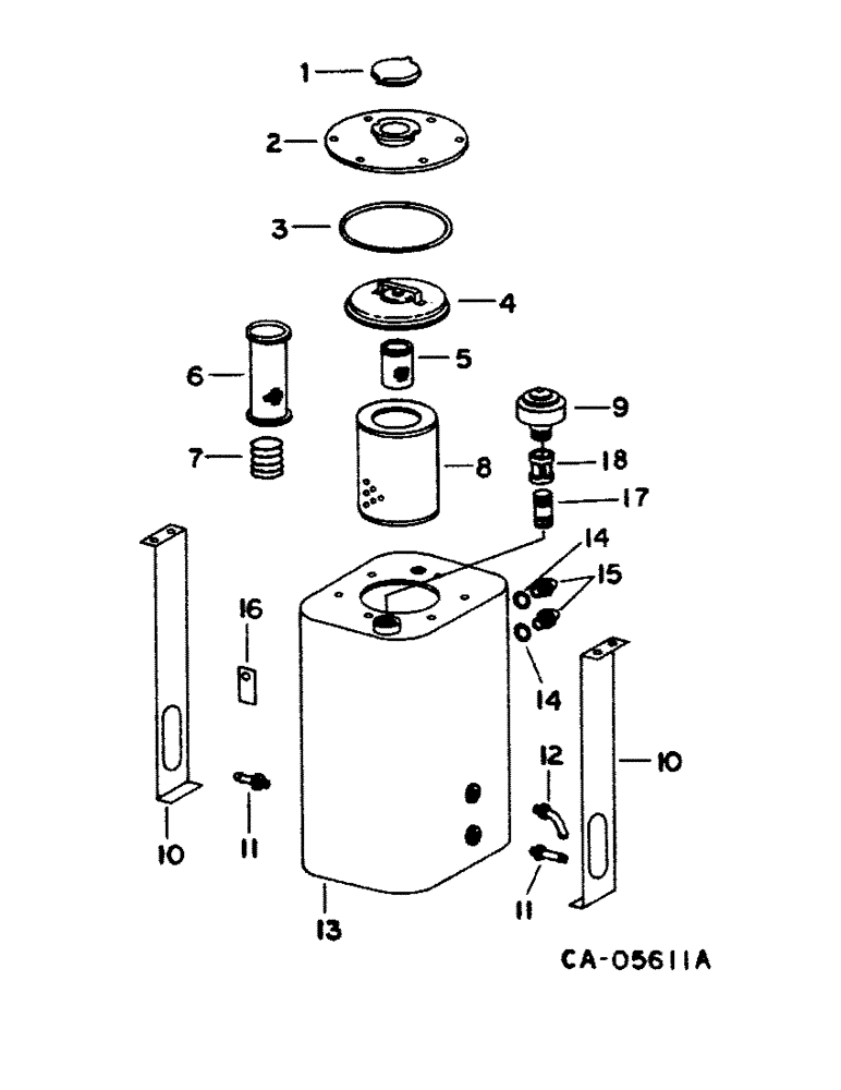 Схема запчастей Case IH 1460 - (10-79) - HYDRAULICS, HYDRAULIC RESERVOIR, S/N 22000 AND BELOW (07) - HYDRAULICS