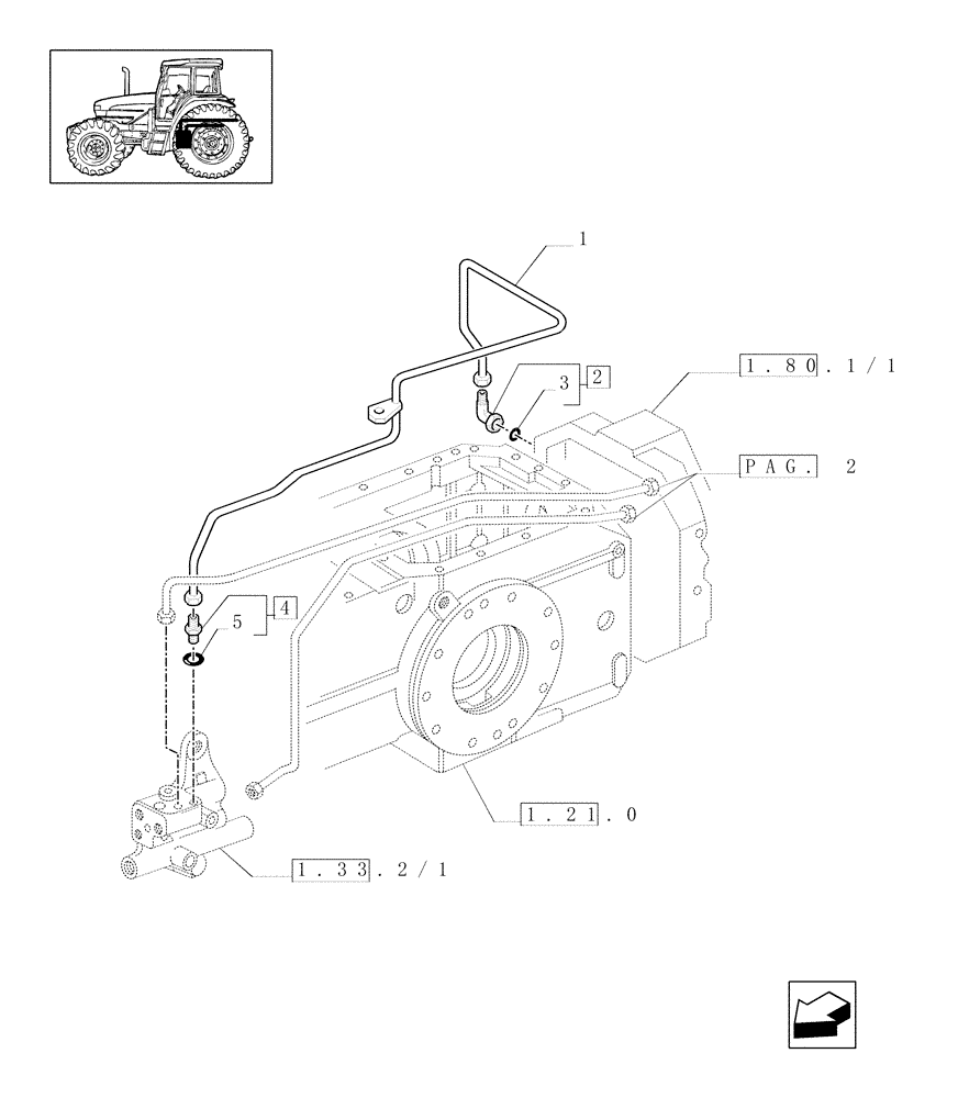 Схема запчастей Case IH JX70U - (1.80.6/01[01]) - (VAR.007) NASO - POWER TAKEOFF - PIPES (07) - HYDRAULIC SYSTEM