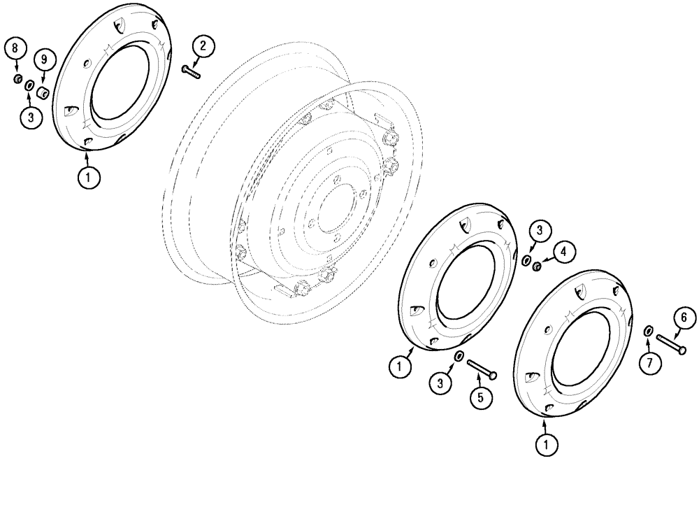 Схема запчастей Case IH C60 - (06-47) - REAR WHEEL WEIGHT, EUROPE ONLY (06) - POWER TRAIN