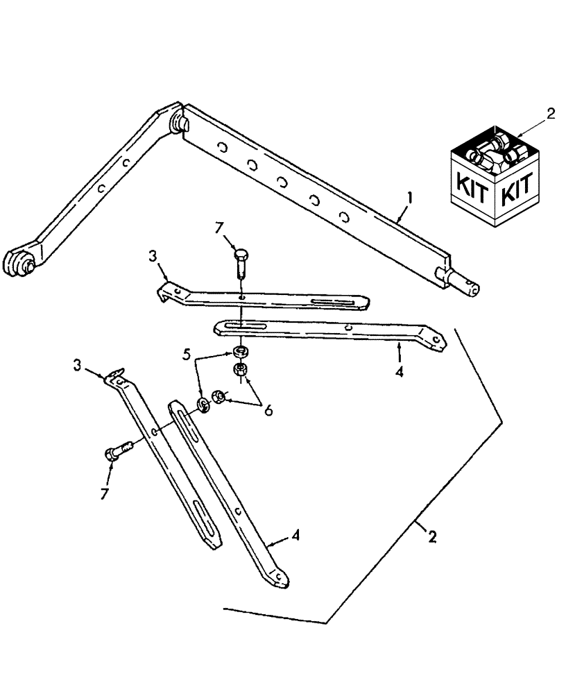 Схема запчастей Case IH DX45 - (09.04) - DRAWBAR KITS (09) - IMPLEMENT LIFT