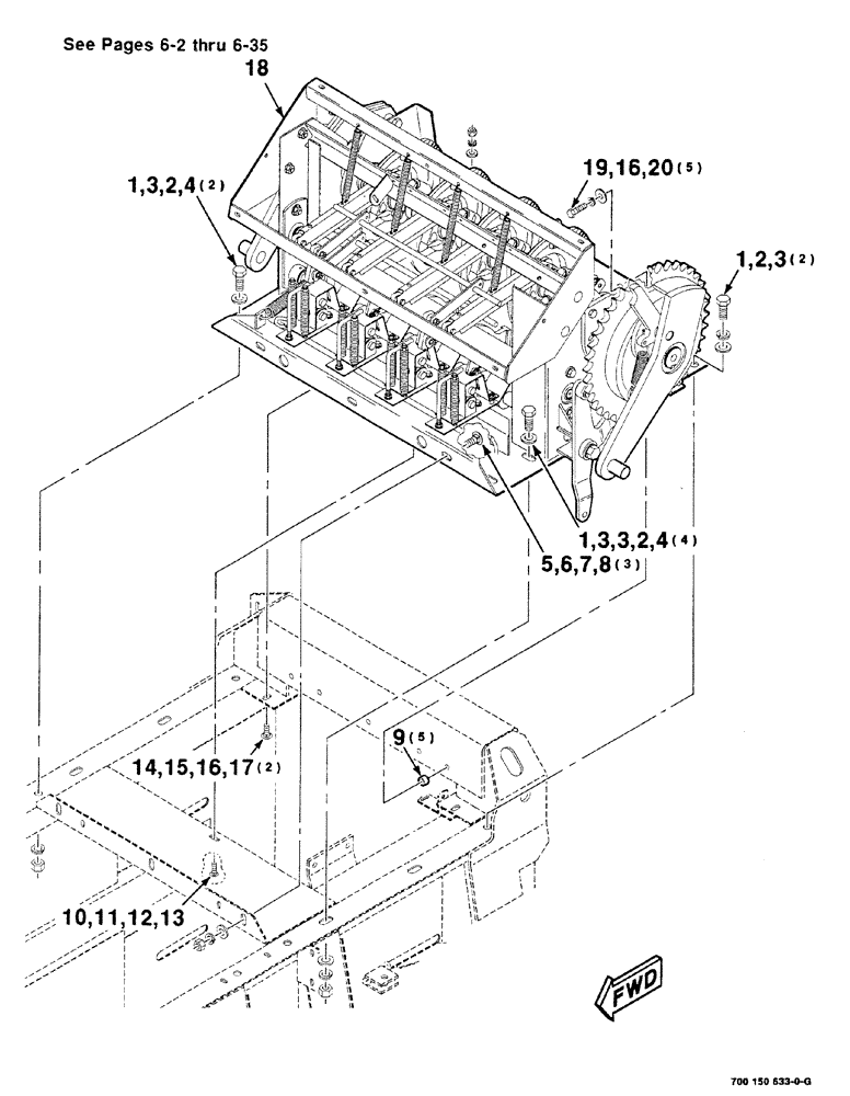 Схема запчастей Case IH 8575 - (06-002) - KNOTTER AND MOUNTING ASSEMBLY (14) - BALE CHAMBER