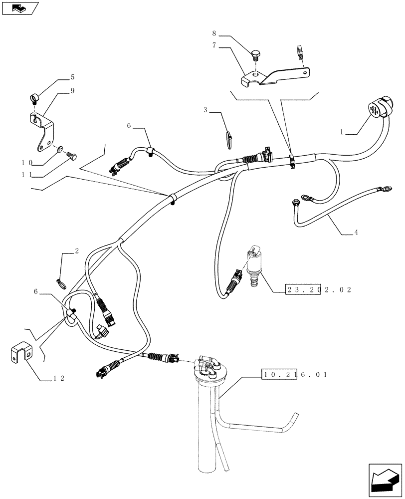 Схема запчастей Case IH FARMALL 75C - (55.100.11) - TRANSMISSION HARNESS - NAR (55) - ELECTRICAL SYSTEMS