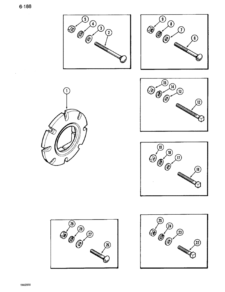 Схема запчастей Case IH 7110 - (6-188) - REAR WHEEL WEIGHTS (06) - POWER TRAIN