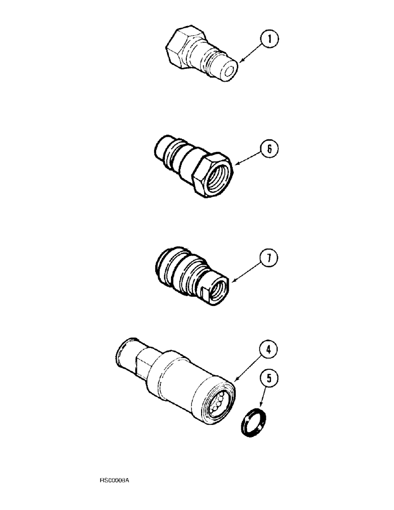 Схема запчастей Case IH 1015 - (8-08) - HYDRAULIC SELF-SEALING COUPLINGS (35) - HYDRAULIC SYSTEMS