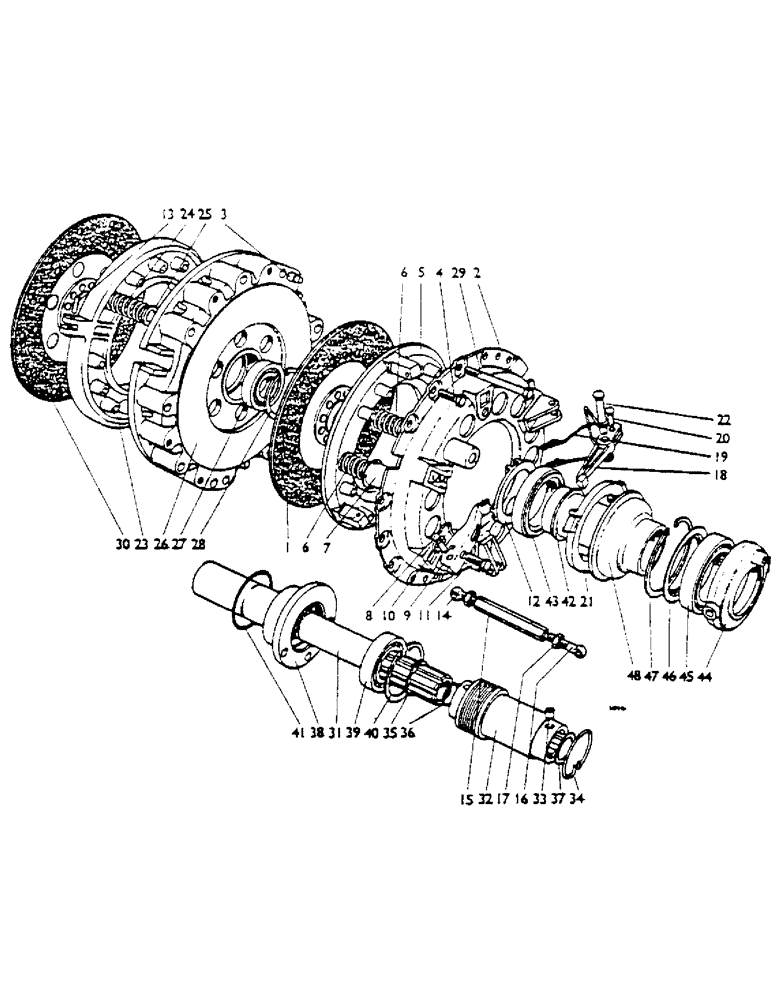 Схема запчастей Case IH 1200 - (024) - DOUBLE CLUTCH (03.1) - CLUTCH