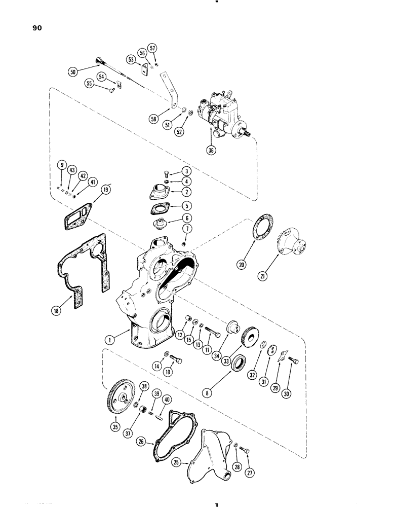 Схема запчастей Case IH 570 - (090) - FUEL INJECTION PUMP AND DRIVE, 470-570 (188) DIESEL ENGINE (03) - FUEL SYSTEM