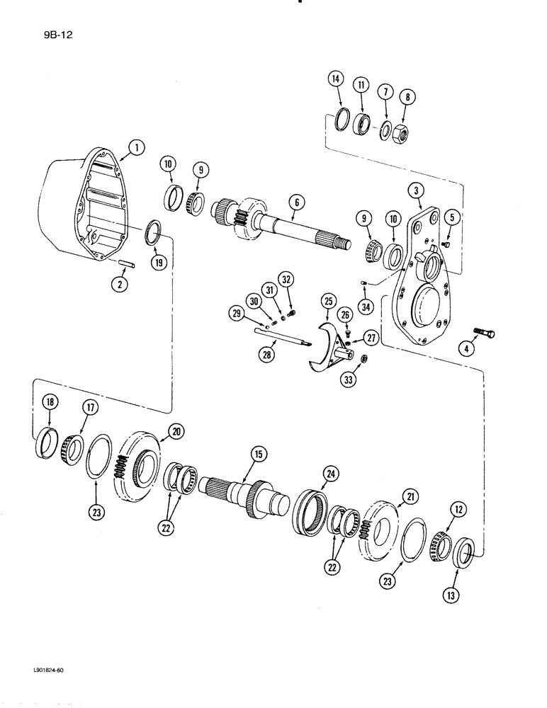 Схема запчастей Case IH 1620 - (9B-12) - ROTOR DRIVE ASSEMBLY (14) - ROTOR, CONCANVES & SIEVE