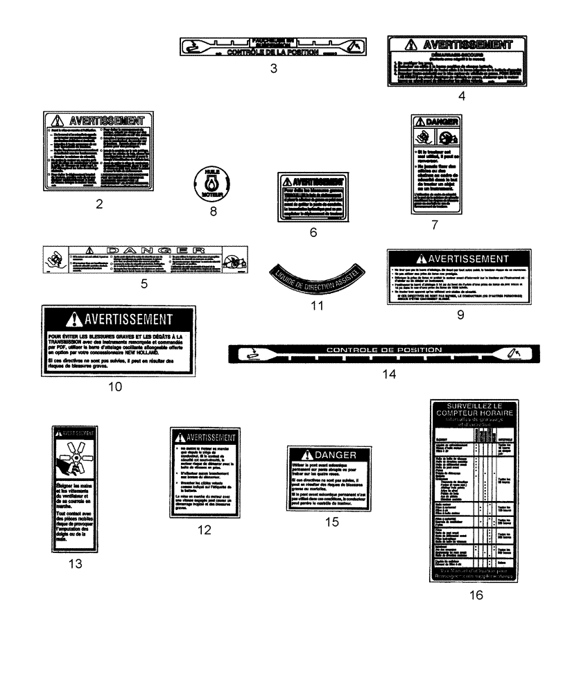 Схема запчастей Case IH DX18E - (14.02) - FRENCH LANGUAGE OPERATORS MANUAL & SAFETY DECALS - 719184136 (13) - DECALS