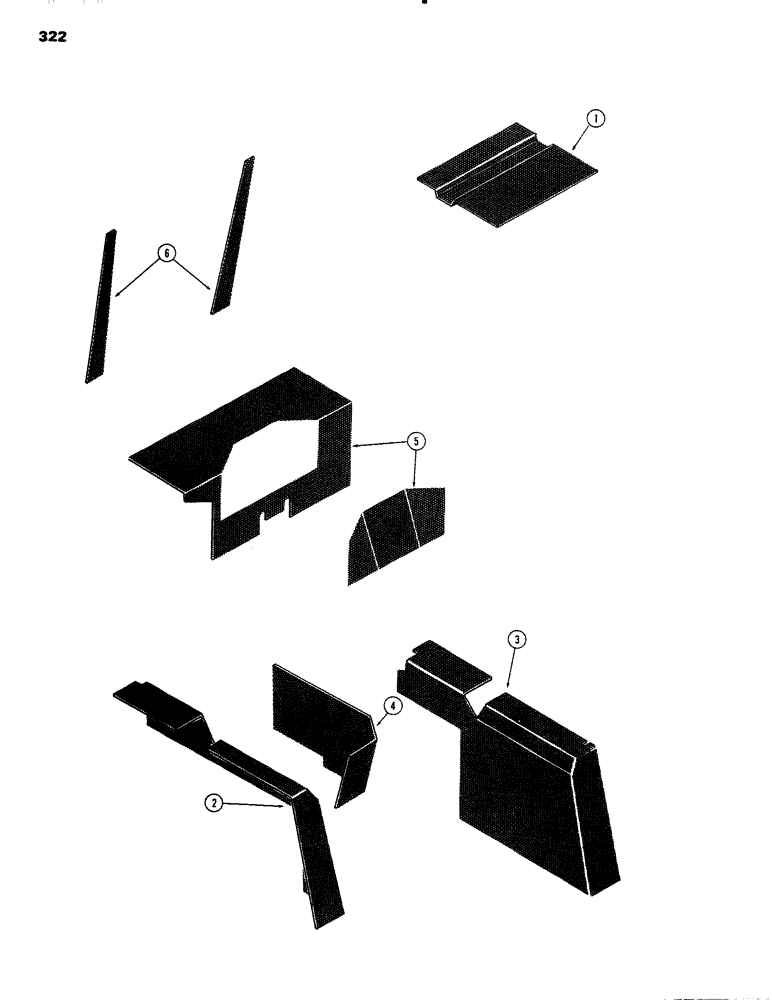 Схема запчастей Case IH 1090 - (322) - CAB, ACOUSTICAL COVERS, BETTENDORF (09) - CHASSIS/ATTACHMENTS