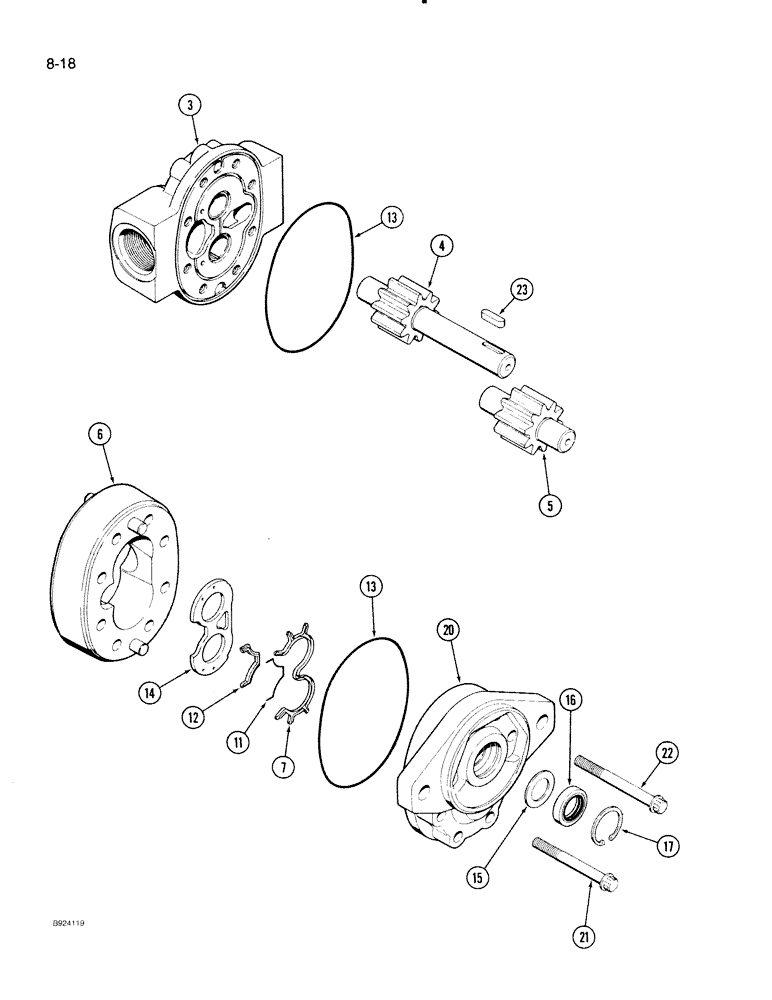 Схема запчастей Case IH 1020 - (8-18) - REEL DRIVE PUMP, 1420E, 1440E, 1460E AND 1480E COMBINE (35) - HYDRAULIC SYSTEMS