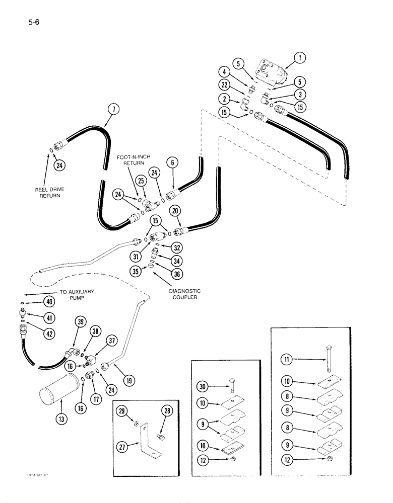 Схема запчастей Case IH 1640 - (5-06) - STEERING SYSTEM, SUPPLY AND RETURN, SERIAL NO. JJC0097190 AND AFTER (04) - STEERING