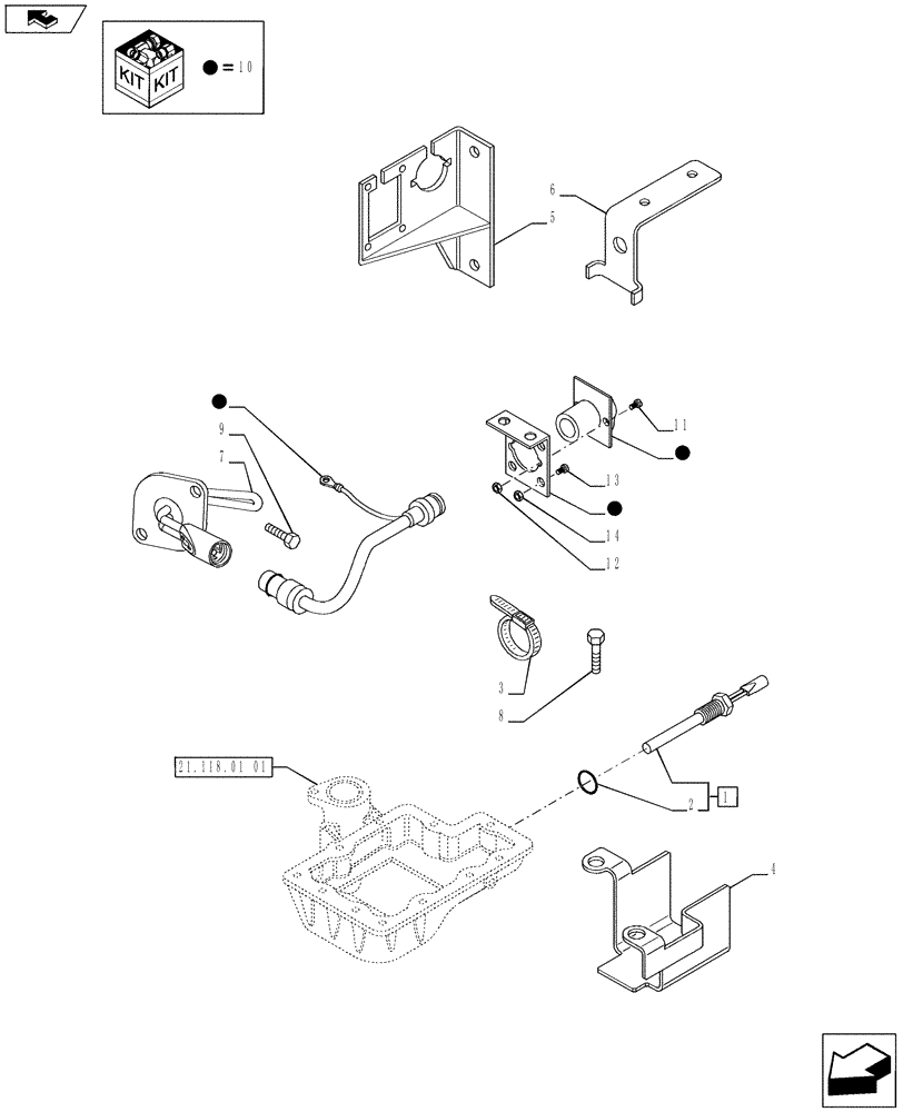 Схема запчастей Case IH PUMA 215 - (10.254.3801[01]) - ENGINE BLOCK AND TRANSMISSION OIL HEATERS (240V) (VAR.743355-728382 / 743600) - C7114 (10) - ENGINE