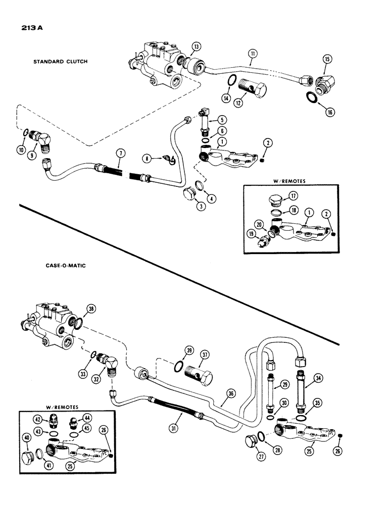 Схема запчастей Case IH 430 - (213A) - ADAPTER COVER AND LINES, DRAFT-O-MATIC, STANDARD CLUTCH (09) - CHASSIS/ATTACHMENTS