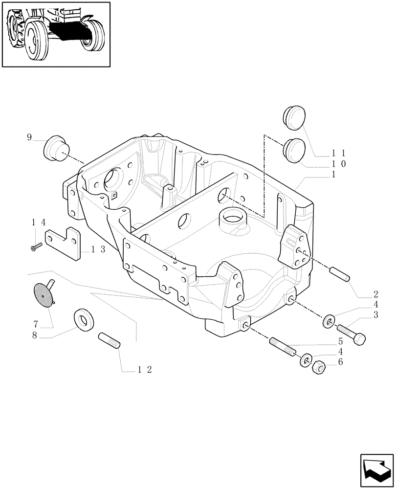 Схема запчастей Case IH MXU130 - (1.21.1/01[01]) - 4WD SUPPORT FOR FRONT AXLE - C5379 (03) - TRANSMISSION