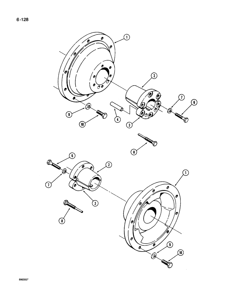 Схема запчастей Case IH 9250 - (6-128) - WHEEL HUBS, BAR AXLE (06) - POWER TRAIN