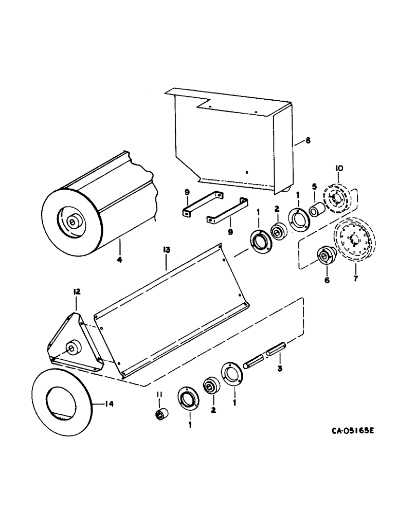 Схема запчастей Case IH 1470 - (21-12) - THRESHING ROTOR AND CONCAVES, DISCHARGE BEATER (14) - THRESHING