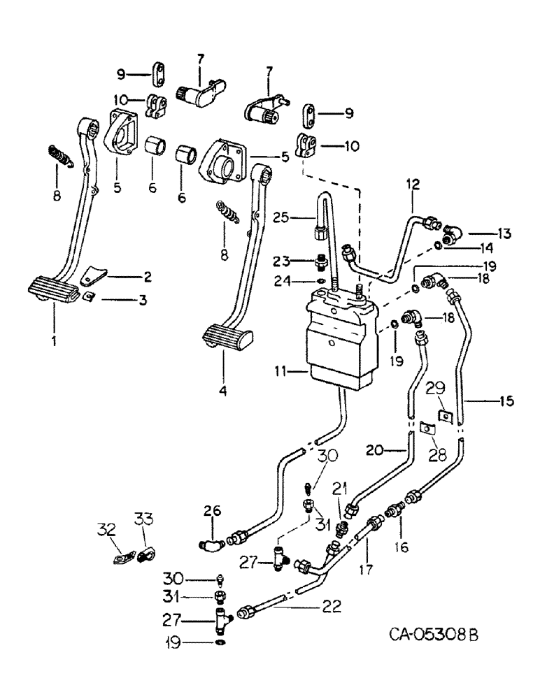 Схема запчастей Case IH 1586 - (04-04) - BRAKES, POWER BRAKE VALVE (5.1) - BRAKES