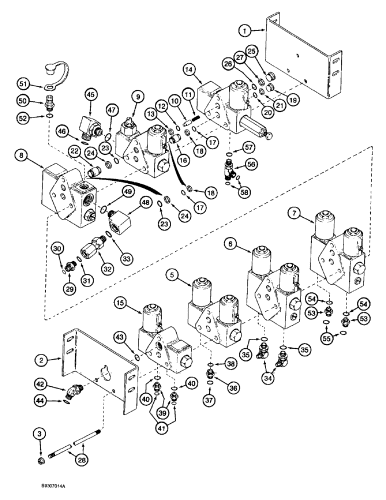 Схема запчастей Case IH 1688 - (8-38) - CONTROL VALVE AND MOUNTING, WITH FORE AND AFT ATTACHMENT (07) - HYDRAULICS