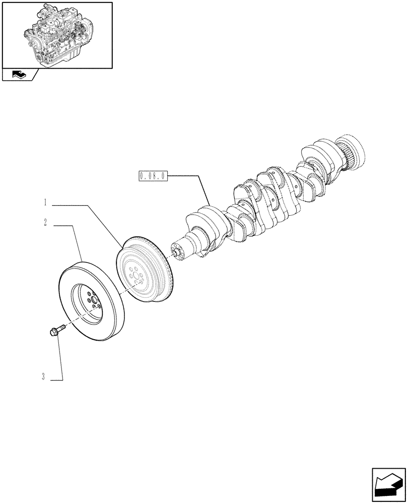 Схема запчастей Case IH F4GE9684R J602 - (0.08.4) - PULLEY - CRANKSHAFT (2852899) 