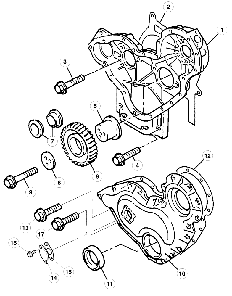 Схема запчастей Case IH CX80 - (02-36) - CYLINDER BLOCK FRONT COVER (02) - ENGINE