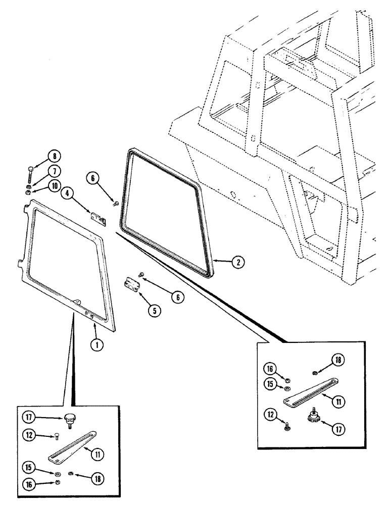 Схема запчастей Case IH 2096 - (9-420) - CAB, SIDE WINDOW (09) - CHASSIS/ATTACHMENTS