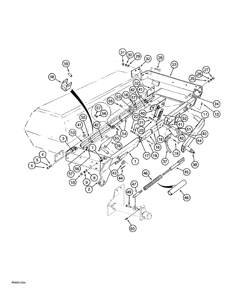 Схема запчастей Case IH 7100 - (9-140) - FRAME AND AXLE, ENDWISE TRANSPORT, LEADING UNIT (09) - CHASSIS/ATTACHMENTS